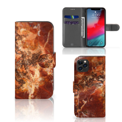 Apple iPhone 11 Pro Bookcase Marmer Bruin Apple iPhone 11 Pro Bookcase Marmer Bruin