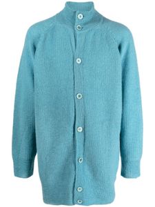 Yohji Yamamoto cardigan à col montant boutonné - Bleu