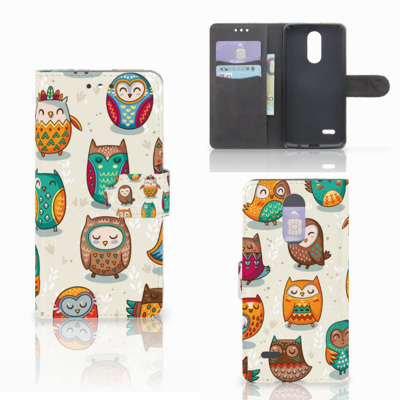 LG K4 (2017) Telefoonhoesje met Pasjes Vrolijke Uilen LG K4 (2017) Telefoonhoesje met Pasjes Vrolijke Uilen