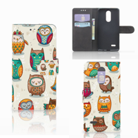 LG K4 (2017) Telefoonhoesje met Pasjes Vrolijke Uilen