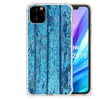 Apple iPhone 11 Pro Max Stevig Telefoonhoesje Wood Blue - thumbnail