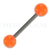 Tongpiercing acryl transparant oranje - thumbnail