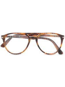 Persol lunettes de vue à monture à effet écaille de tortue - Marron