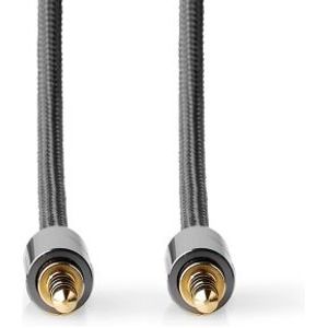 Stereo-Audiokabel | 3,5 mm Male - 3,5 mm Female | Gun Metal Grey | Gevlochten kabel