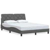 vidaXL Bedframe zonder matras stof donkergrijs 140x190 cm