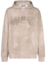 Balmain hoodie en coton biologique à logo imprimé - Tons neutres