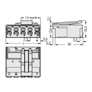 WAGO 2092-3522/002-000 Male behuizing (board) 2092 Totaal aantal polen: 2 Rastermaat: 7.50 mm Inhoud: 100 stuk(s)