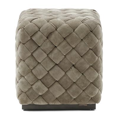 Rivièra Maison Hocker 'Room 48' 40 x 40cm, Fine Tweed, kleur Pebbles