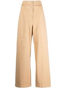 System layered-waist tapered trousers - Marron