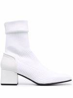 Courrèges bottines en maille nervurée - Blanc