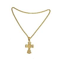 Gouden verkleed ketting met groot kruis - Monniken - priesters - nonnen - paus - bisschop - dominee - thumbnail