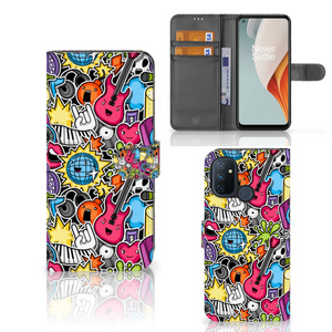 OnePlus Nord N100 Wallet Case met Pasjes Punk Rock