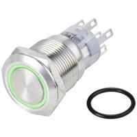 TRU COMPONENTS TC-10090980 LAS1-AGQ-22ZE/G/24V/S Vandalismebestendige druktoets 250 V/AC 3 A 2x aan/aan Continu Groen IP65 1 stuk(s) - thumbnail