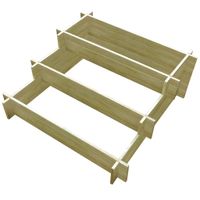 Plantenbak drielaags 90x90x35 cm gempregneerd hout - thumbnail