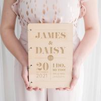 Houten gastenboek modern paper