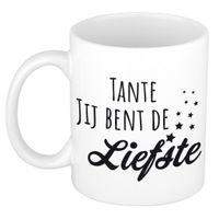 Tante jij bent de liefste cadeau mok / beker wit - cadeau verjaardag