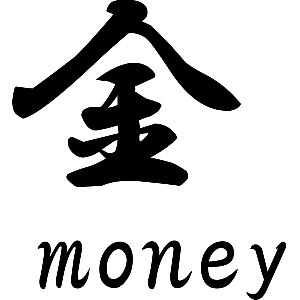 Money Japans teken - Muursticker