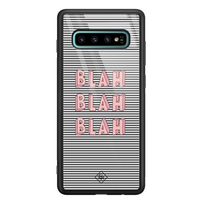 Samsung Galaxy S10 Plus glazen hardcase - Blah blah blah