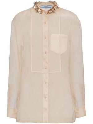 Prada Blouse met ruches - Beige