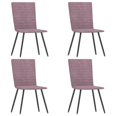 vidaXL Eetkamerstoelen 4 st fluweel roze