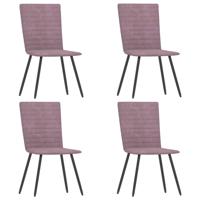 vidaXL Eetkamerstoelen 4 st fluweel roze