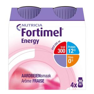 Fortimel Energy Aardbei Flesjes 4x200ml