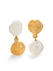 Monica Vinader x Mother of Pearl puces d'oreilles Keshi