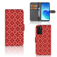 OPPO Reno6 5G Telefoon Hoesje Batik Rood - thumbnail