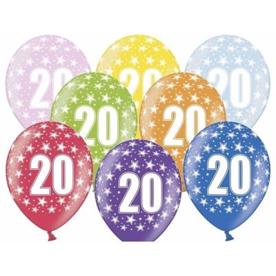 24x stuks 20 jaar thema ballonnen met sterren - Ballonnen 24x stuks 20 jaar thema ballonnen met sterren - Ballonnen
