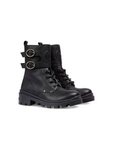 Gucci Kids bottines à motif monogrammé embossé - Noir