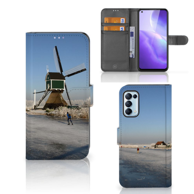 OPPO Find X3 Lite Flip Cover Schaatsers OPPO Find X3 Lite Flip Cover Schaatsers