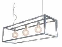 Ztahl open hanglamp Rimini 3L rechthoek - rvs