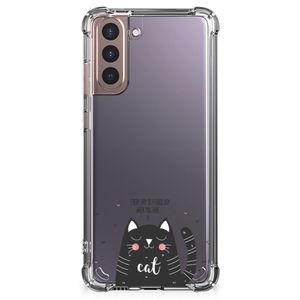 Samsung Galaxy S21 Plus Stevig Bumper Hoesje Cat Good Day