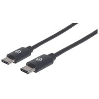 Manhattan USB-kabel USB 2.0 USB-C stekker 3.00 m Zwart 354882 - thumbnail