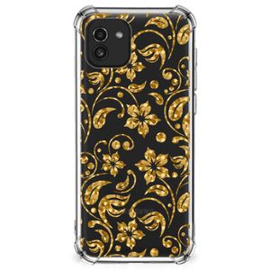 Samsung Galaxy A03 Case Gouden Bloemen