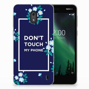 Nokia 2 Silicone-hoesje Flowers Blue DTMP