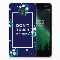 Nokia 2 Silicone-hoesje Flowers Blue DTMP - thumbnail