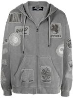 Etudes hoodie zippé à patch logo - Gris - thumbnail