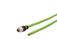 Metz Connect 142M2X10020 M12 Netwerkkabel, patchkabel CAT 6A S/FTP 2.00 m Groen PUR-mantel, Zuurbestendig, Ozonbestendig, UV-bestendig, Geschikt voor