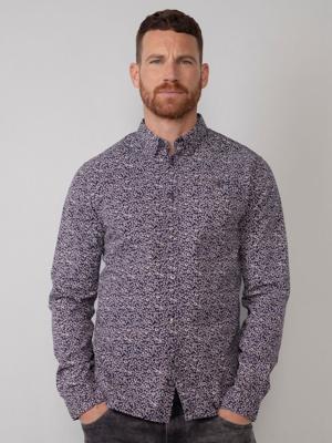 50% korting - Petrol Industries Heren Flowerprint overhemd Dark petrol - M
