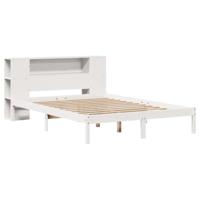 vidaXL Bed met boekenkast zonder matras grenenhout wit 150x200 cm