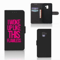 Samsung Galaxy A8 Plus (2018) Hoesje met naam Woke Up - Origineel Cadeau Zelf Maken