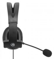 Manhattan 180849 hoofdtelefoon/headset Bedraad Hoofdband Kantoor/callcenter USB Type-A Zwart - thumbnail