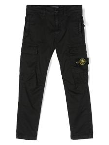 Stone Island Junior pantalon slim à poches cargo - Noir