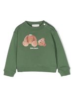 Palm Angels Kids sweat en coton à motif graphique Bear - Vert - thumbnail