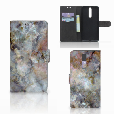 Nokia 8 Bookcase Marmer Grijs