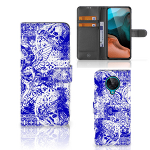 Telefoonhoesje met Naam Xiaomi Poco F2 Pro Angel Skull Blauw