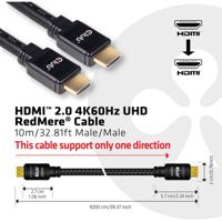 club3D CAC-2313 HDMI-kabel HDMI Aansluitkabel HDMI-A-stekker, HDMI-A-stekker 10.00 m Zwart 4K UHD, Vlambestendig