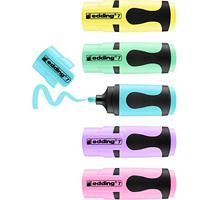 edding 7 mini highlighter - pastel-kleuren - 5 highlightermarkers - beitelpunt 1-3 mm - highlighter klein in trendy kleuren - voor bullet journal, school, universiteit of kantoor
