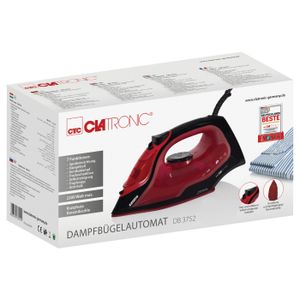 Clatronic DB 3752 Droogstrijken Keramische zoolplaat 2200 W Rood, Zwart